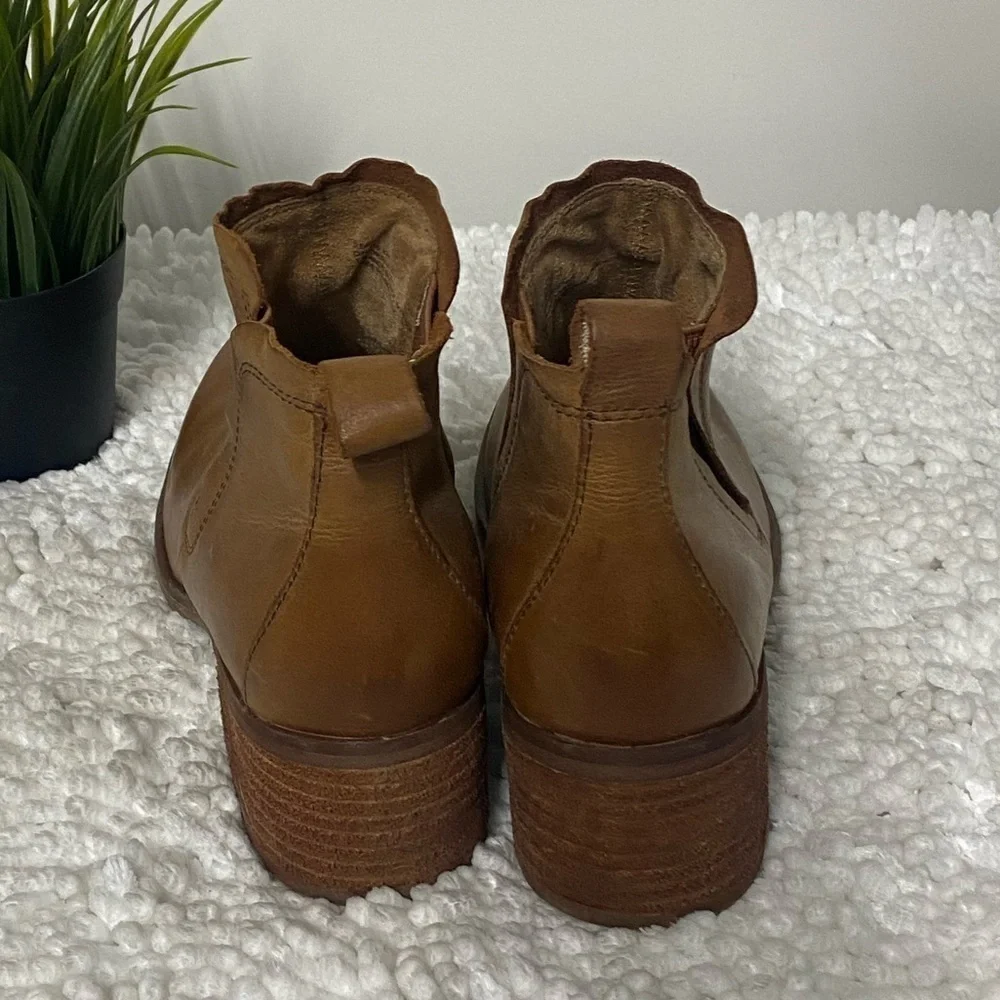 Korks by Kork-Ease Genuine Leather Cognac Tan Brown Ankle Boots, 6.5 or 6 1/2
